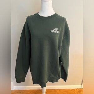 100 Thieves FOUNDATIONS CREWNECK green lg cotton/poly blend heavy warm sweater